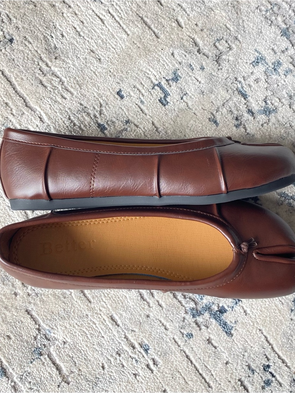 Brown Genuine Leather Tabi Ballet Flats - Picture 9 of 10